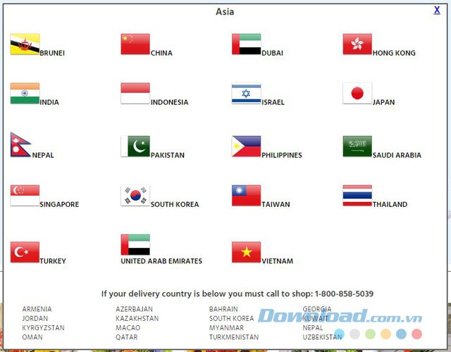 Các quốc gia hỗ trợ ở châu Á