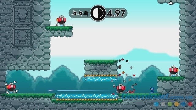 Phá hủy rô bốt tan tành thành mảnh vụn trong game hành động 10 Second Ninja X cho máy tính
