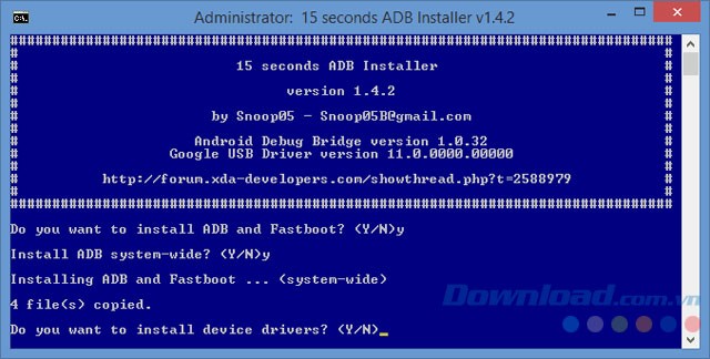 Giao diện 15 seconds ADB Installer