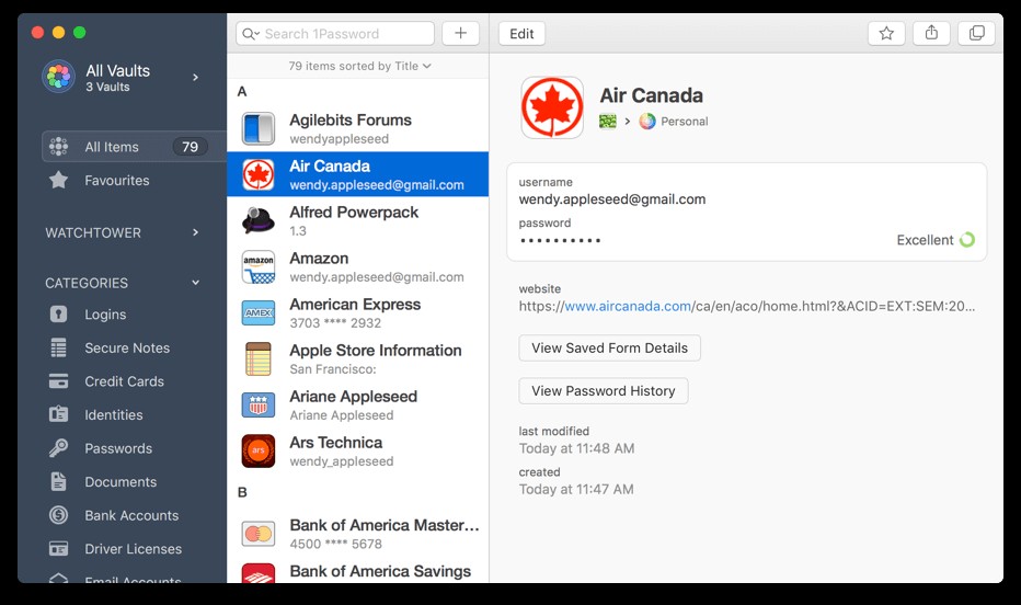 Giao diện 1Password