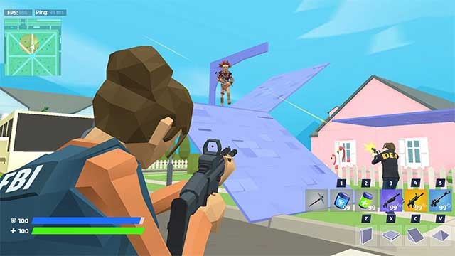 Các cấu trúc bạn có thể xây dựng trên bản đồ là tường, đường dốc và bệ