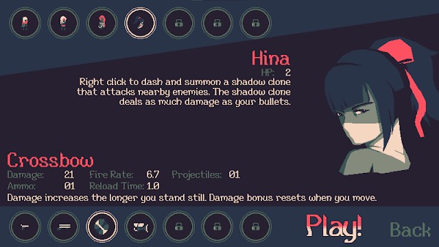 Chọn nhân vật của bạn trước khi bước vào trận chiến với quái vật 20 Minutes Till Dawn