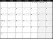 2011 Monthly Calendar (Monday - Sunday)