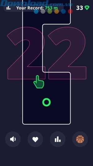 Đưa bóng di chuyển trong khoảng thời gian 22 giây