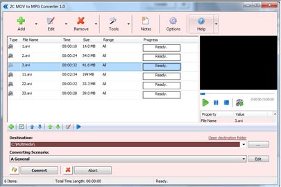 2C MOV to MPG Converter