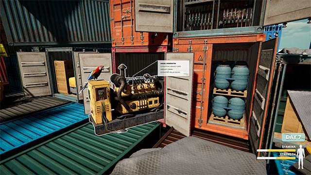 Dũng cảm mở một số container để kiếm thức ăn, nước uống, công cụ, thuốc men...