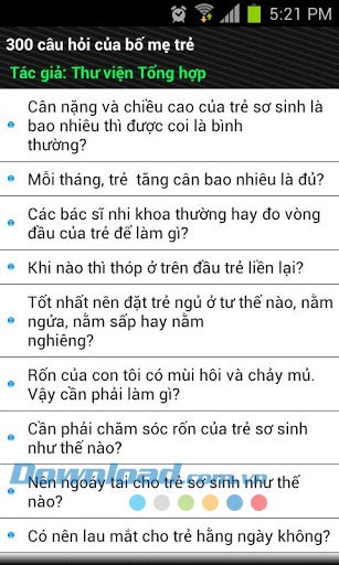 300 câu hỏi của bố mẹ trẻ for Android
