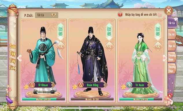 Hệ thống nhân vật tuỳ tùng quen thuộc trong game cung đấu 360mobi Cung Đình Kế