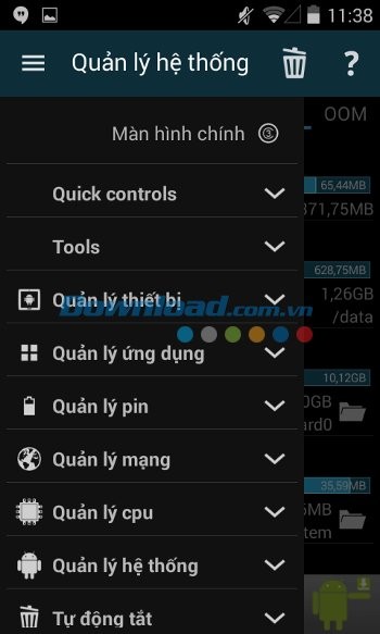 Menu ứng dụng 3C Toolbox