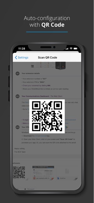 3CX tự động cấu hình với QR Code