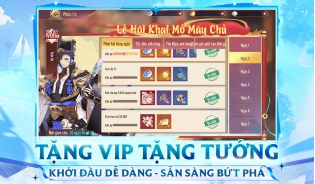 Tặng VIP tặng tướng, khởi đầu dễ dàng