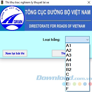Chọn loại bằng lái muốn ôn thi sát hạch