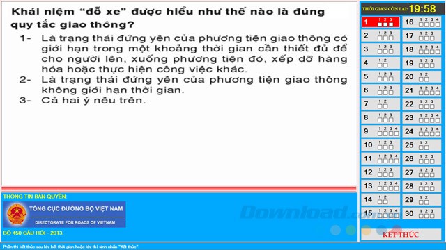 450 câu lý thuyết sát hạch ôtô