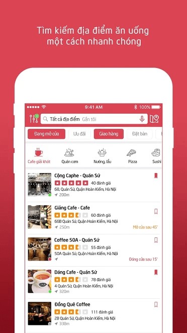 5Food giúp bạn tìm kiếm nhà hàng nhanh chóng
