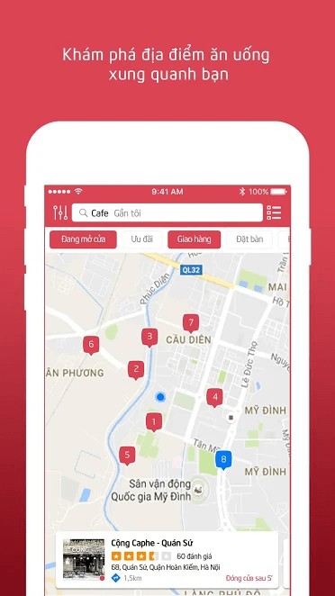 Khám phá địa điểm ăn uống xung quanh bạn