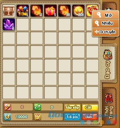 Sử dụng vật phẩm trong game