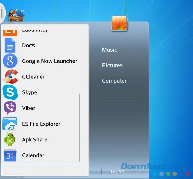 Ngăn kéo ứng dụng sau khi cài đặt 7imulator