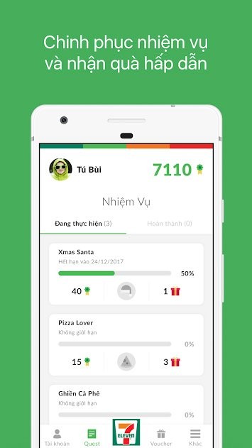 Hoàn thành nhiệm vụ để nhận quà từ 7-11