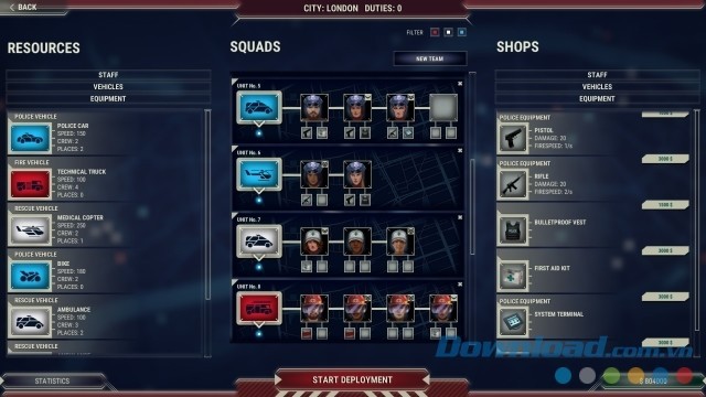 Quản lý tài nguyên, các đội và khám phá cửa hàng trong game chiến thuật mới 911 Operator cho máy tính, Mac và Linux