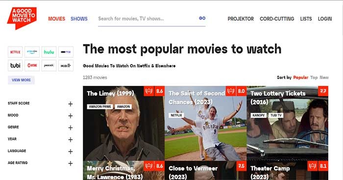 A Good Movie To Watch giúp bạn tìm kiếm những bộ phim và chương trình hay