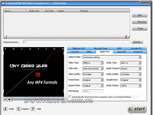 A-one iPod PSP 3GP Video Converter