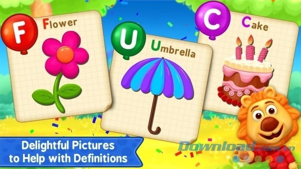ABC Kids cho Android có nhiều hình minh họa đẹp kèm định nghĩa rõ ràng
