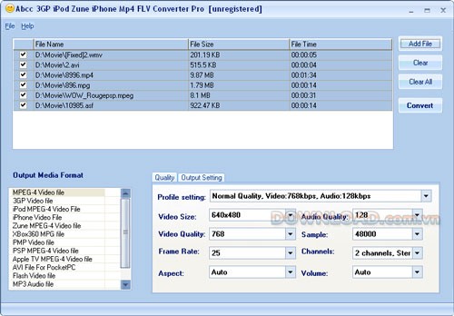 Abcc 3GP iPod Zune iPhone MP4 FLV Converter Pro