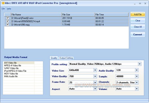 Abcc DIVX AVI WMV MP4 iPod Converter Pro