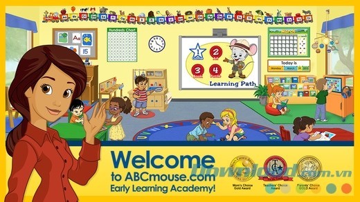 Giao diện khởi động ứng dụng ABCmouse.com cho iOS