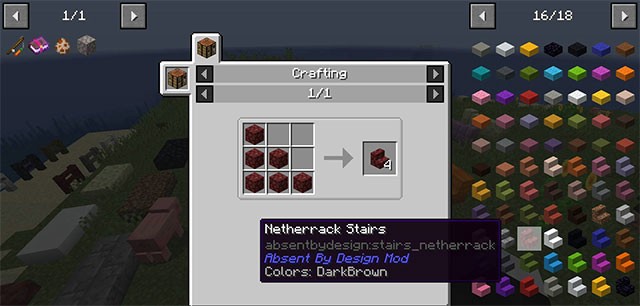 Công thức chế tạo item trang trí trong Absent by Design Mod