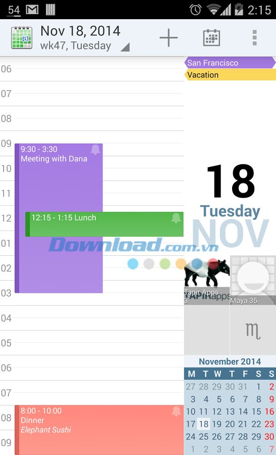 aCalendar for Android
