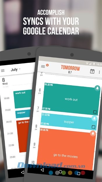 Accomplish đồng bộ với Google Calendar