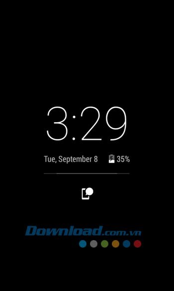 Màn hình khóa thiết bị sau khi cài đặt AcDisplay