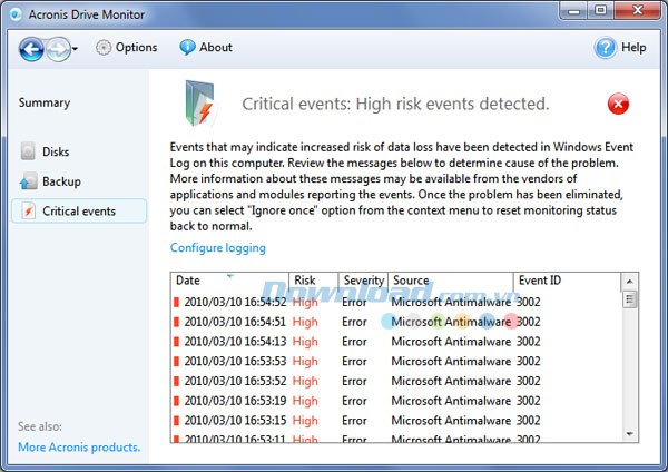 Acronis Drive Monitor
