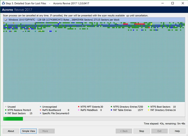 Giao diện Acronis Revive 2017