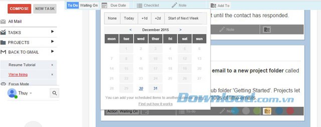 Thêm công việc vào danh sách ngay khi nhận email