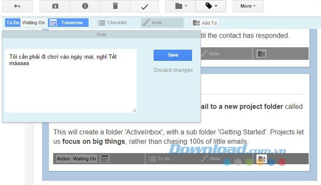 Thêm ghi chú cho công việc