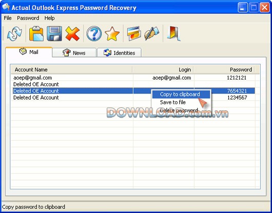 Outlook Express Password Recovery