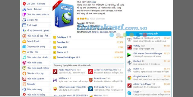 Giao diện trang web khi không còn quảng cáo
