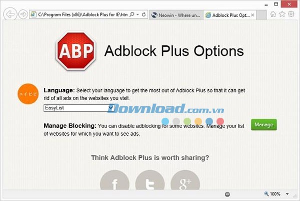 Adblock Plus for IE