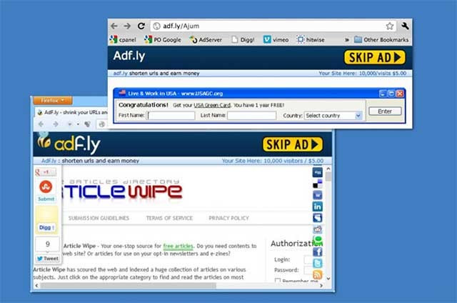 Adf.ly sẽ trả tiền cho khách truy cập vào trang web của bạn