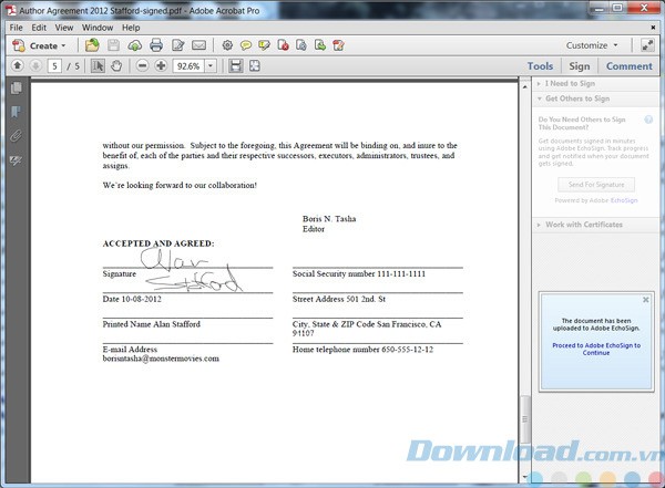 Tính năng ký trên PDF của Adobe Acrobaat Pro XI