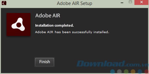 Cài đặt thành công Adobe AIR