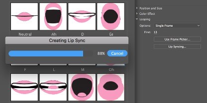 Adobe Animate tự động khớp âm thanh với khẩu hình miệng