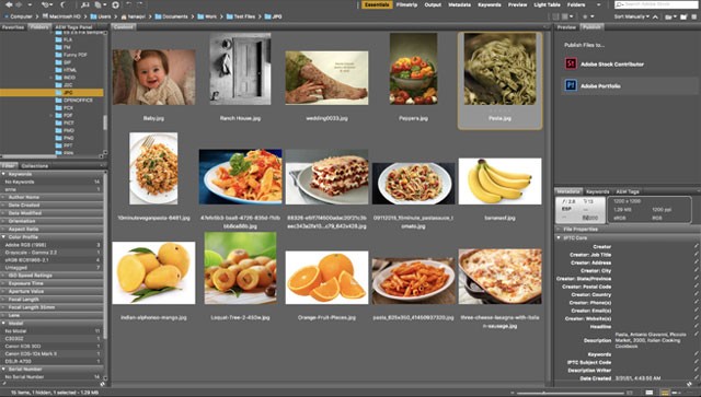 Giao diện Adobe Bridge CC 2018