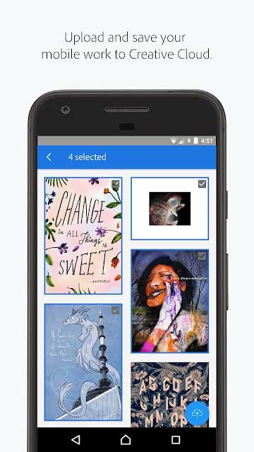 Adobe Creative Cloud cho Android hỗ trợ upload ảnh