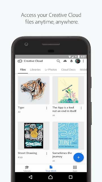 Adobe Creative Cloud cho Android giúp bạn truy cập nhiều file hơn