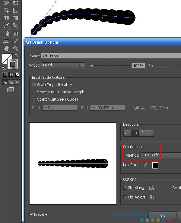 Hộp thoại Art Brush