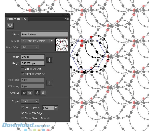 Nhiều lựa chọn hình dáng pattern