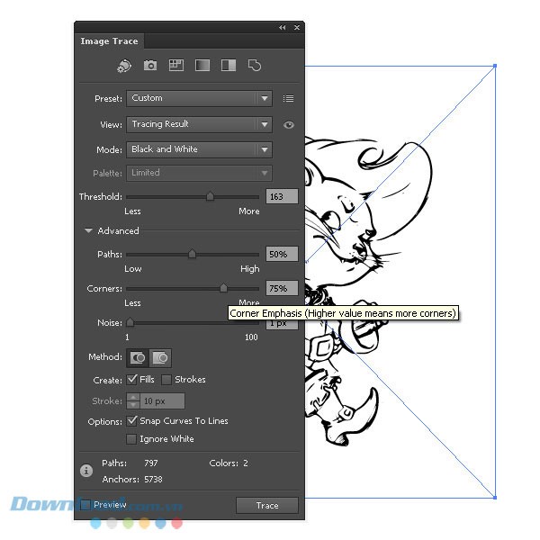 Chuyển hình ảnh bitmap sang vector